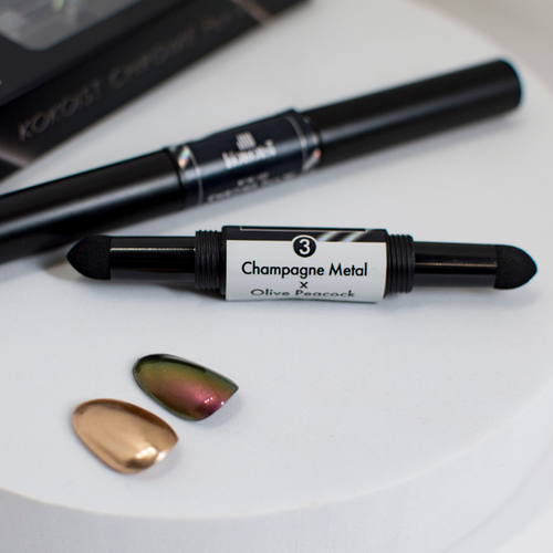Kokoist Chrome Pen - 03 Champagne Metal & Olive Peacock